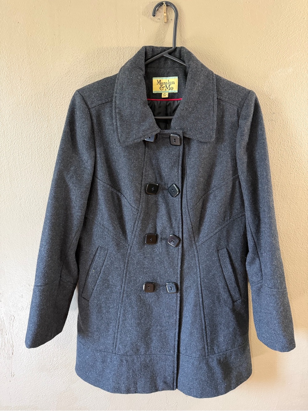 Maralyn & Me Dark Charcoal Pea Coat